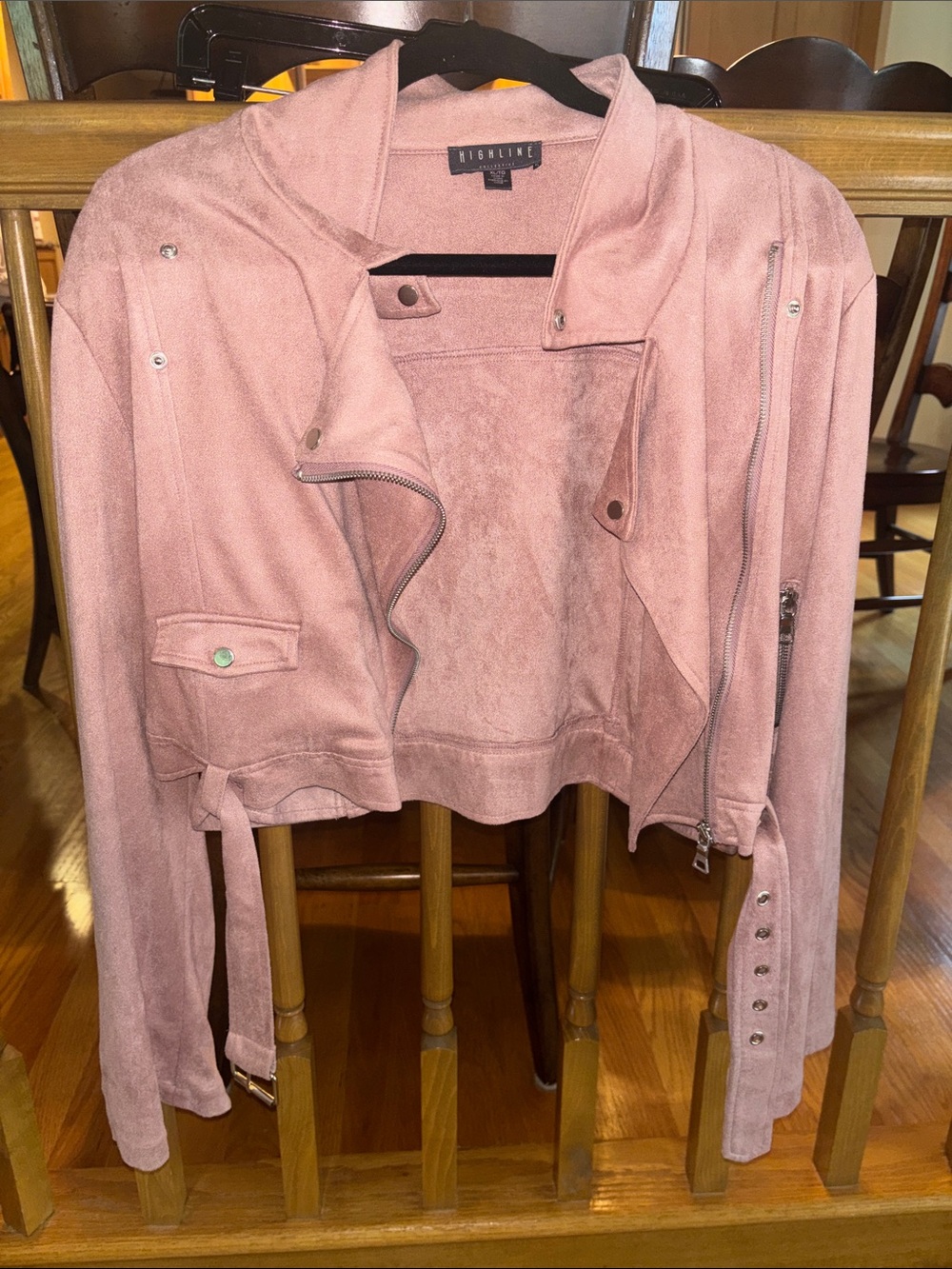 Highline Dusty Pink Suede Moto Jacket
